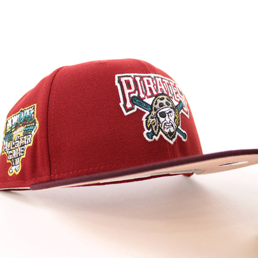 Pittsburgh Pirates 2006 All Star Game 59Fifty New Era Fitted Hat (Glow in the Dark H Red Maroon Blush Sky Under Brim)