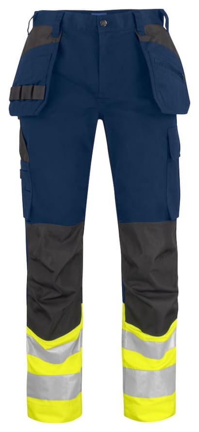 Projob 6534 high-vis work trousers with holster pockets class 1