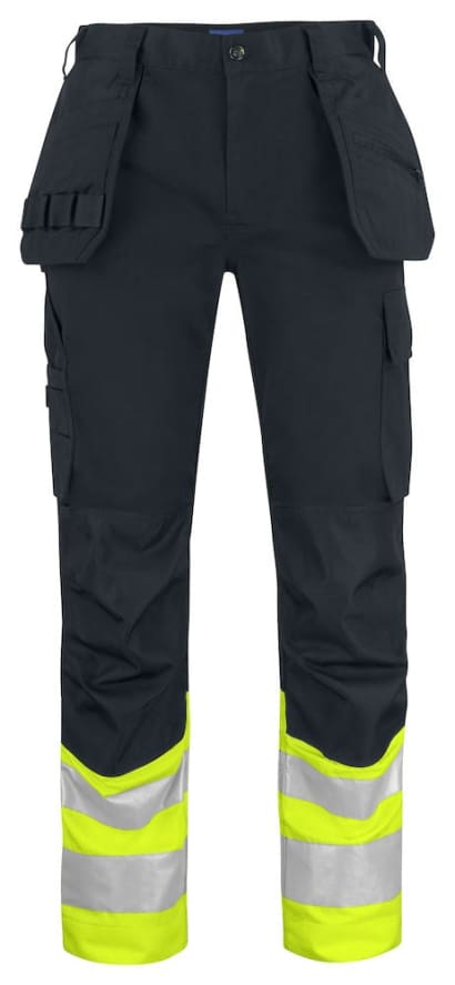 Projob 6534 high-vis work trousers with holster pockets class 1