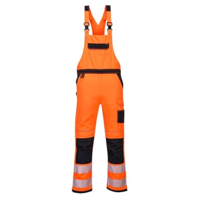 Pw3 hi vis bib & brace with kneepad pockets portwest pw344