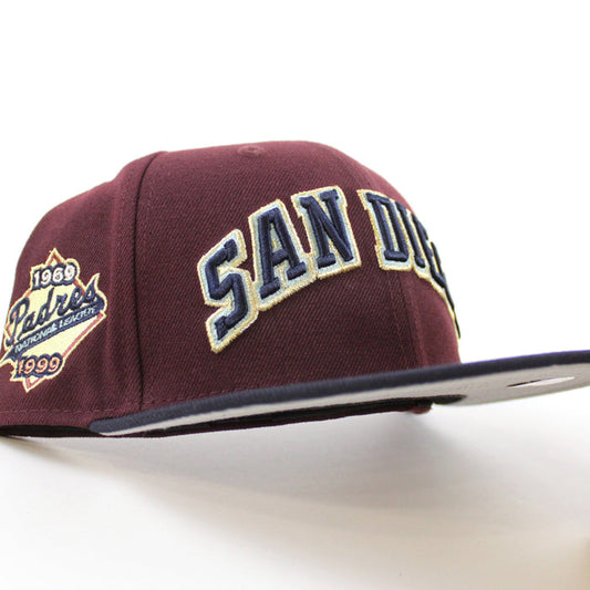 San Diego Padres 30th Anniversary New Era 59Fifty Fitted Hat (Maroon Navy Gray Under Brim)