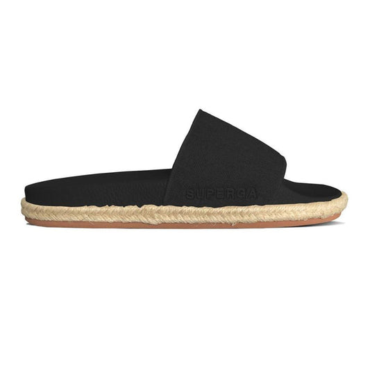 Sandalia 1908 Slides Organic Canvas Rope Black Superga