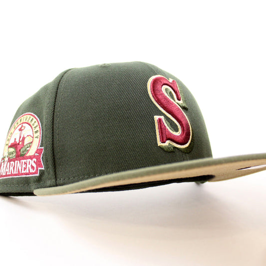 Seattle Mariners 30TH Anniversary New Era 59Fifty Fitted Hat (SeaWeed Olive Khaki Under Brim)