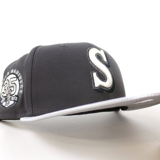 Seattle Mariners 35TH Anniversary New Era 59Fifty Fitted Hat (Graphite Silver Gray Under Brim)