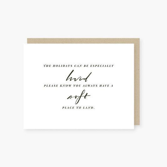 Greeting card with text on a white background