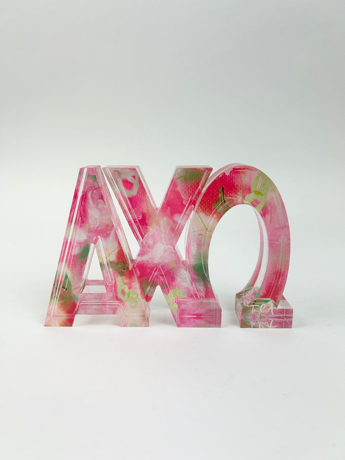 Sorority Acrylic Letter Block Greek in Alpha Chi Omega at Wrapsody