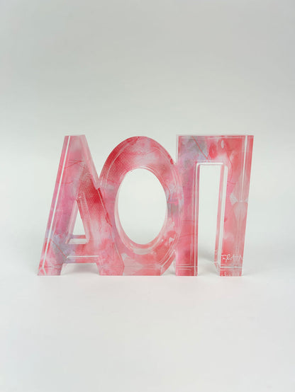 Sorority Acrylic Letter Block Greek in Alpha Omicron Pi at Wrapsody