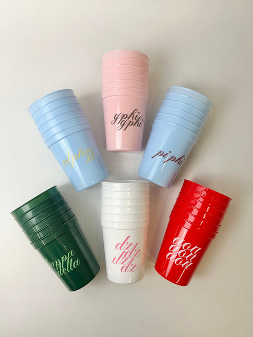 Sorority Cup Set of 6 Greek in at Wrapsody