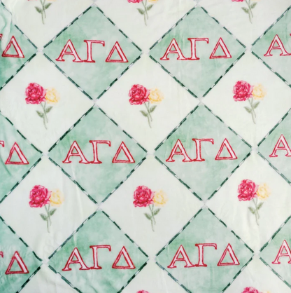 Sorority Flannel Fleece Blanket Greek in Alpha Gamma Delta at Wrapsody