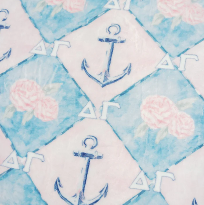 Sorority Flannel Fleece Blanket Greek in Delta Gamma at Wrapsody