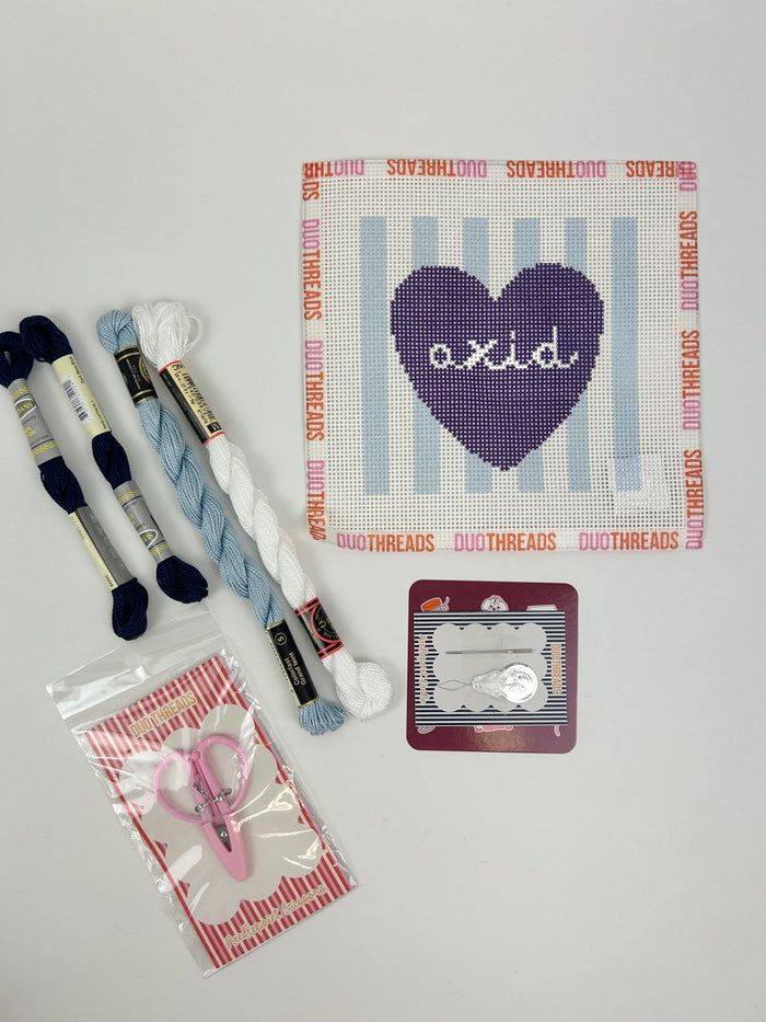 Sorority Heart Shaped Needlepoint Kit Greek in at Wrapsody