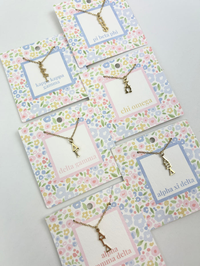 Sorority Lavaliere Necklace Greek in at Wrapsody
