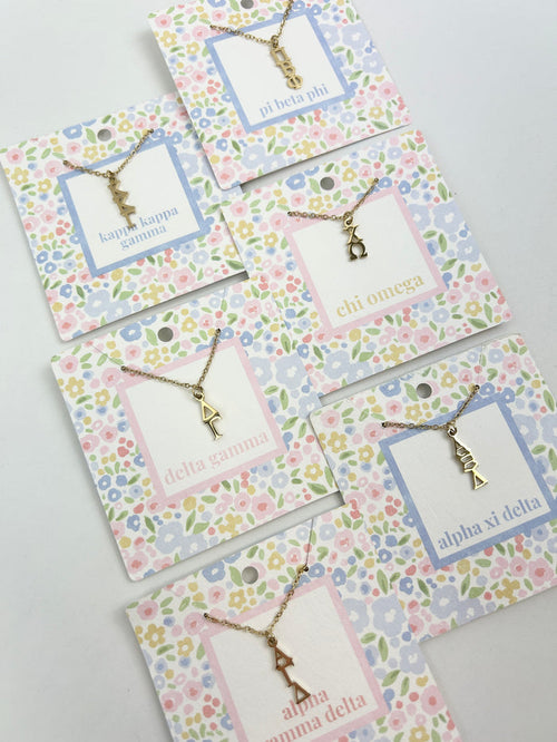 Sorority Lavaliere Necklace Greek in at Wrapsody