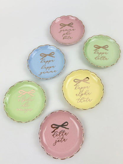 Sorority Round Trinket Dish Greek in at Wrapsody