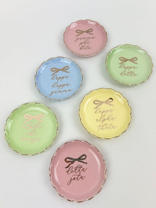 Sorority Round Trinket Dish Greek in at Wrapsody