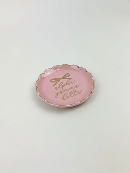 Sorority Round Trinket Dish Greek in at Wrapsody