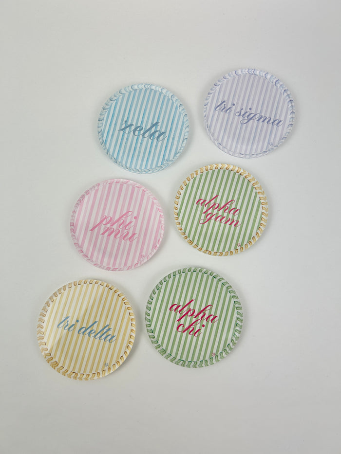 Sorority Stripe Coaster Greek in at Wrapsody