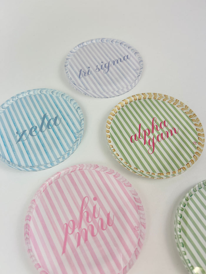 Sorority Stripe Coaster Greek in at Wrapsody