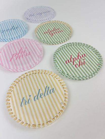 Sorority Stripe Coaster Greek in at Wrapsody
