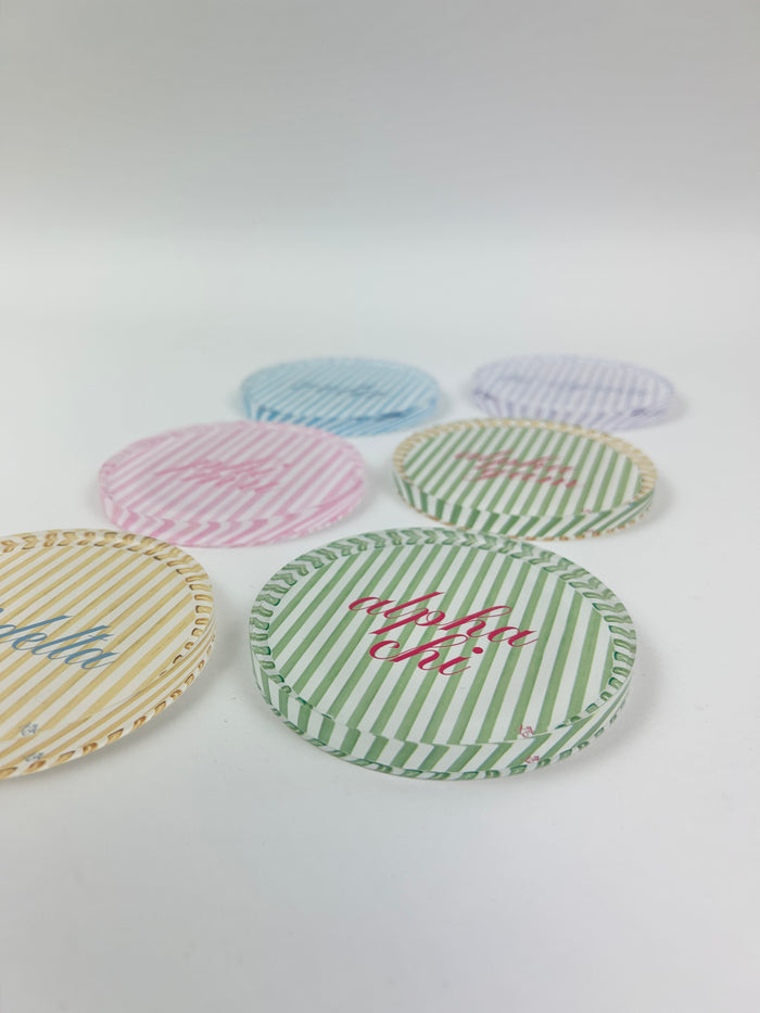 Sorority Stripe Coaster Greek in at Wrapsody