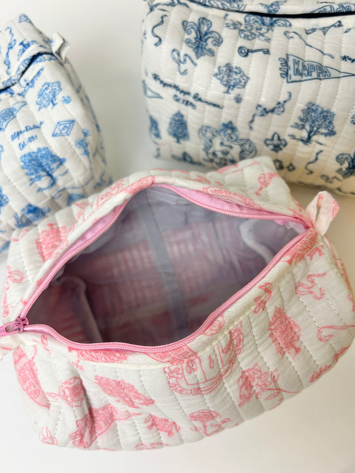 Sorority Toile Cosmetic Bag Greek in at Wrapsody