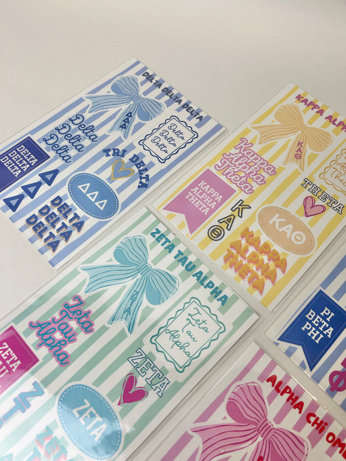 Sorority Vinyl Sticker Sheet Greek in at Wrapsody