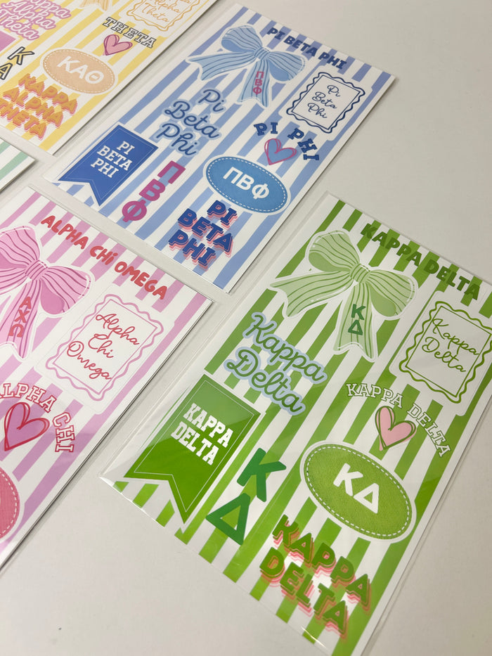 Sorority Vinyl Sticker Sheet Greek in at Wrapsody
