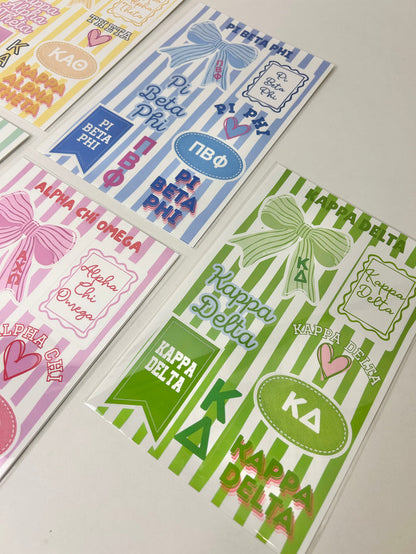 Sorority Vinyl Sticker Sheet Greek in at Wrapsody