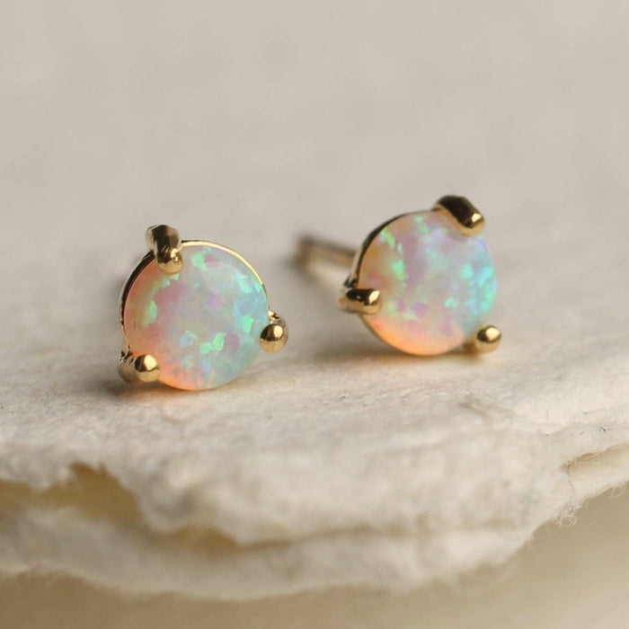 Tiny Opal Earrings