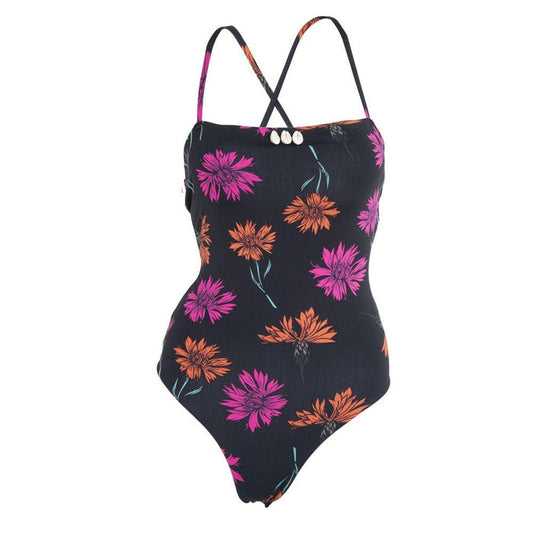 Traje de Baño 10 Negro Floral Reef
