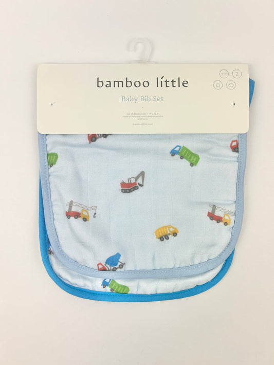Trucks Blue Bib Set Baby in at Wrapsody
