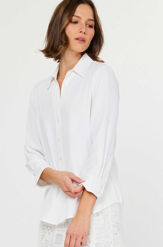 White Button Down Blouse Tops in at Wrapsody