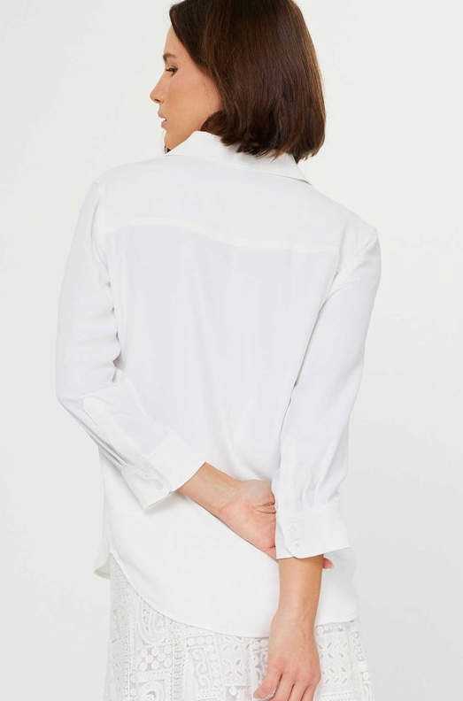 White Button Down Blouse Tops in at Wrapsody